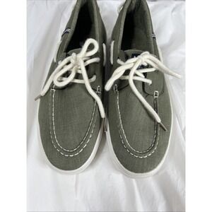 Nautica Malad Boat Deck Olive Green Mens Shoes Casual Lace up Slip On Size 8.5